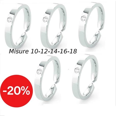 Anello donna fedina acciaio con zircone Sagapo Misure 10-12-14-16-18 Sagapò - Immagine 1 di 3