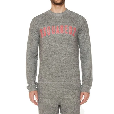 DSQUARED2 Big Logo Pullover Crewneck Sweatshirt Gray Red Sz XL $435 {GG44} - Image 1 of 4