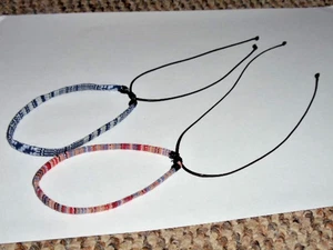 Unisex Herren/Damen Stoff verstellbar Fußkettchen Fußkettchen Schmuck x2 - Bild 1 von 8
