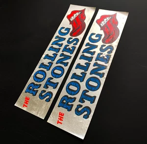 2 ROLLING STONES MICK MUSIC ROCK ROLL VINTAGE bumper sticker silver *Damaged - Picture 1 of 9