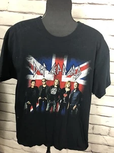 Gildan Unisex Def Leppard Black Cotton Short Sleeve 2015 Tour T Shirt Size XL - Picture 1 of 4