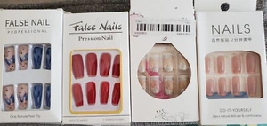 14 SETS of False Nails. Full Cover Fake Nail Art Many Colours© - Picture 1 of 4