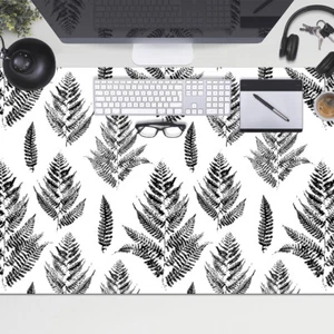 Computer Desk Top Mat Pad Protector for PC Mouse Keyboard 100x50 Fern leaves - Afbeelding 1 van 4