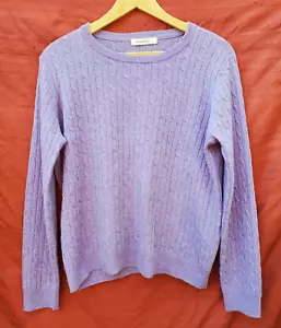 Woolovers Womens Lilac Merino & Cashmere Jumper Size Large SWEATER pullover - Picture 1 of 5