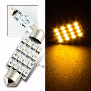 41mm Festoon Bright 16-SMD LED Glove Box/Dome/Map Single Light Bulb - Amber - Bild 1 von 2