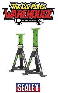Sealey AS3G GREEN HD Axle / Jack Stands Pair 3 Tonne / Ton Capacity per Stand