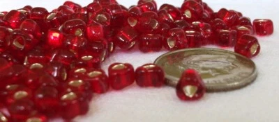5/0 Silverlined Ruby Red Miyuki Glass Triangle Beads 1.5mm hole TR5-1809 - Image 1 of 2
