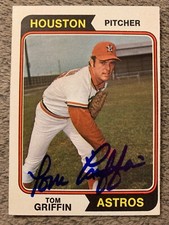 1974 Topps TOM GRIFFIN Autographed Baseball Card #256 ASTROS