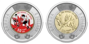 2022 Canada Toonie Summit Hockey 50th anniv $2 coloured and non coloured BU - Picture 1 of 4