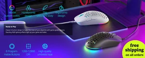 M1SE Kabelgebundene Gaming Maus mit Wabenschale, 12800DPI Optischer Sensor, 6 Programme - Bild 1 von 25