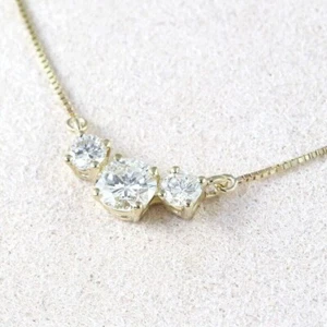 2.00Ct Round Cut Lab Created Diamond Pendant Necklace 14k Yellow Gold Plated - Picture 1 of 3