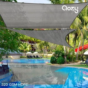 Parasol vela Qozy SUPER extra resistente 320 gmm triángulo rectángulo cuadrado gris - Imagen 1 de 13