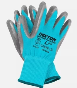 Safety Work Gloves Latex Coated Orange Rubber Heavy Duty Mens Builders Gardening - Picture 1 of 11