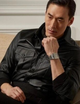 $2495 Ralph Lauren Etiqueta Púrpura Pequeña Cuero Negro Sobre Camisa Chaqueta RRL Polo Foto 1 de 4