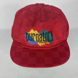 Gorra retro vintage Purgatorio Colorado con tirantes sombrero rojo a cuadros cuerda hecha en EE. UU. - Imagen 1 de 11
