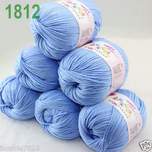 Sale 6 ballsx 50gr DK Baby Soft Cashmere Silk Wool hand knitting Crochet Yarn 12 - Picture 1 of 12