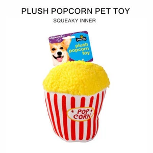 Pet Puppy Dog Toy Plush Popcorn Squeaky Funny Cute Play Training Fetch Toys - Picture 1 of 2