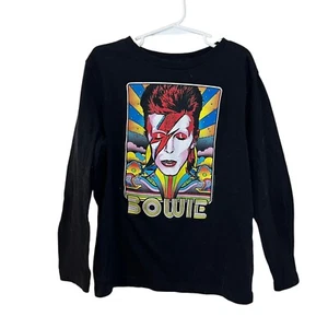 Old Navy David Bowie Graphic Girls Long Sleeve T Shirt Small 6-7 Music Knit Top - Picture 1 of 4