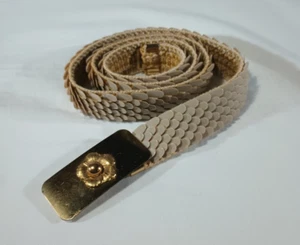 Cinturón Mujer Beige Tema Floral 1" Ancho Moda Largo 32" (Excluyendo Hebilla) - Imagen 1 de 7