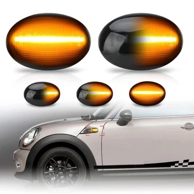 For Mini Cooper R55 R56 R57 R58 R59 LED Side Marker Light Flowing Turn Signal 2X - Image 1 of 4