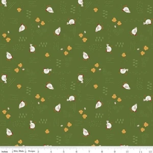 By The Yard, Chicken Scratch Green Riley Blake $3.99 Ships ANY Amount Of Fabric - Picture 1 of 2