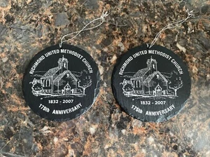 One Richmond United Methodist Church Slate Ornaments 175th Anniversary Bangor - Picture 1 of 1