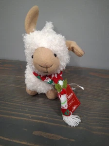 Plush Fuzzy Lamb Sheep Colorful Scarf 10 x 10 x 5 inch White - Picture 1 of 10