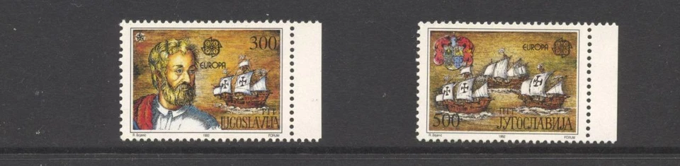 Yugoslavia 1992 SG 2785-6 Discovery USA by Columbus Ships MNH - Image 1 of 1