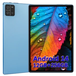 Tablets Android 14 PC 12GB RAM+256GB ROM 10.1 Inch 8000mAh Google Play Tiktok - Picture 1 of 11
