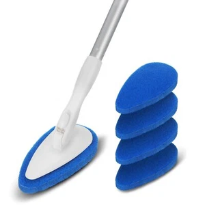 Shower Bathtub Tub Tile Scrubber Cleaning Brush With 51'' Handle 5 Nonscratch Sc - Picture 1 of 7