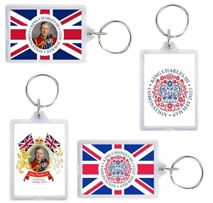 King Charles III Coronation Keyring Souvenir Union Jack Coat of Arms Emblem 3rd - Picture 1 of 10