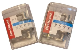 🌹Lot Of 2 Kwikset Balboa Bed & Bath Lever Door Handle Satin NIckel 93001-882 - Picture 1 of 3
