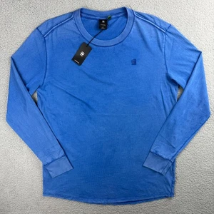 Camiseta G Star Raw Para Hombre Grande L Azul Shelo Manga Larga Teñida Desteñida Compacta Jersey - Imagen 1 de 10