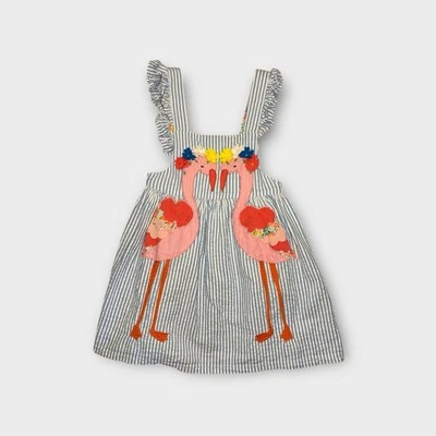 Vestido Delantal Mini Boden Flamenco Floral Apliques Rayas Foto 1 de 4