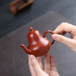 Tetera de arcilla True Yixing Zisha Zhu de 80 ml marcada con 7 agujeros infusores pequeñas ollas de kungfu - Imagen 1 de 12