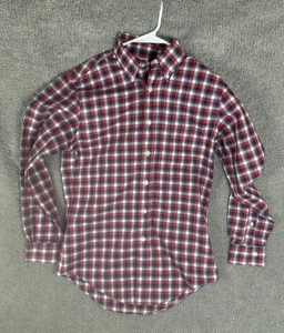 Camisa Brooks Brothers Para Hombre Pequeña Roja Azul A Cuadros Regent 1818 Sin Hierro Con Botones - Imagen 1 de 10