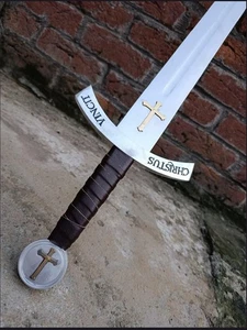 Templar Knights Hand Forged Carbon Steel Sharp Battle Ready Medieval Sword Gift - Picture 1 of 10