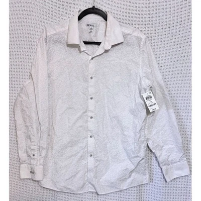 Bar III Men's Slim Fit Stretch Button Down Shirt White Size L - Image 1 of 4