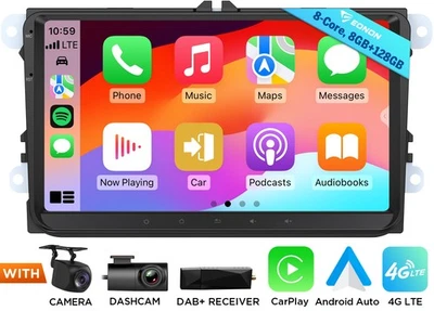 Für Golf Cabriolet Android Autoradio 8+128 9" QLED DSP CarPlay Navigationssystem - Bild 1 von 4