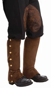 Steampunk Brown Spats Boot Leg Covers Costume Adult Prop Victorian Cosplay - Picture 1 of 1