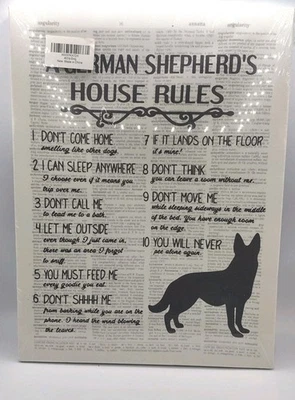 A German Shepherd's House Rules Home Decor Wall Art Dog Poster 15 X 11