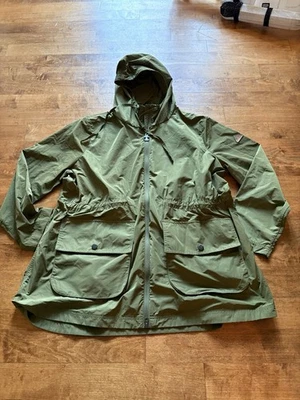 Barbour Jacket Womens XL Green Waterproof Raincoat Jacket Hood - Image 1 of 4