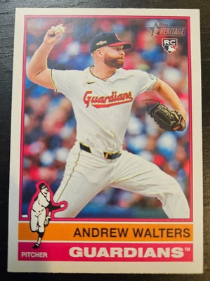 2025 Topps Heritage - #484  - Andrew Walters - RC - Guardians - SP - Image 1 of 2