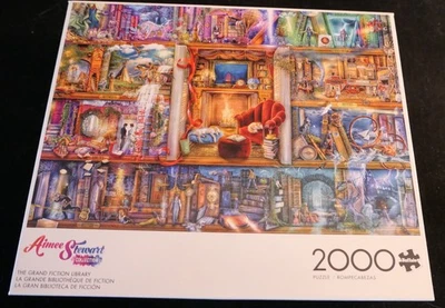 BGI  AIMEE STEWART 2000 pc puzzle THE GRAND FICTION LIBRARY - COMPLETE EC - Image 1 of 2