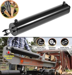 26-27 Ton Log Splitter Hydraulic Cylinder, 4.5" Bore x 24" Stroke, 3500-PSI - Picture 1 of 14
