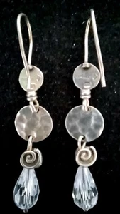 Silpada Sterling Silver Glass Drop Earrings  925 Silver item#2562 - Picture 1 of 4