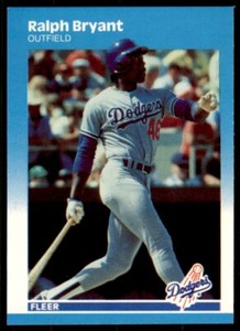 1987 Fleer Update Glossy Ralph Bryant . Los Angeles Dodgers #U-13