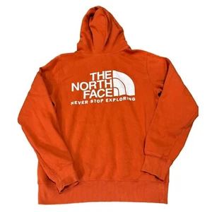 THE NORTH FACE GRAPHIC PRINT ORANGE HOODIE MENS SMALL | E2 - Picture 1 of 6