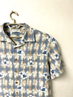 New Caribbean Brand Hawaiian Shirt Mens Xl 52X27 Blue White Beige Floral Pokt Ss