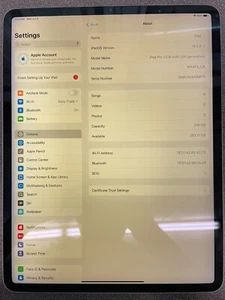 Apple iPad Pro 4th Gen 256GB, 12.9 in Wi-Fi -Space Gray-Yellow tint issue - Afbeelding 1 van 3